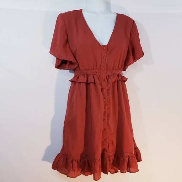 Women's Miami by Francesca's Dress Vintage Look Bu - Picture 5 of 8